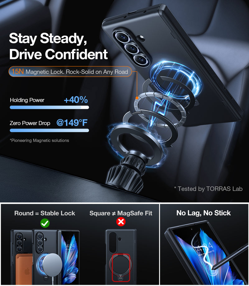 【Galaxy Z Fold 7】TORRAS Ostand Spin  Magsafe Phone Protective Case